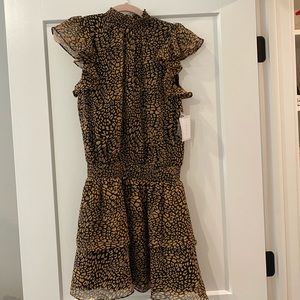Brown Cheetah high neck dress